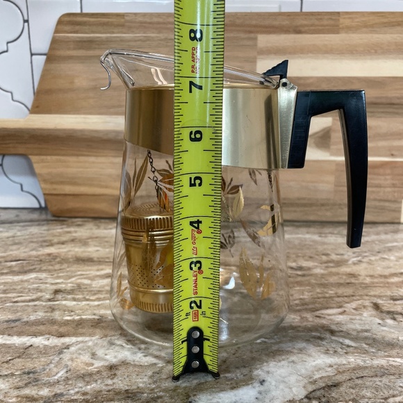 Donald Douglas Gold Leaf Flameproof Tea Maker with Gold Tea Infuser - Vintage - Picture 10 of 11